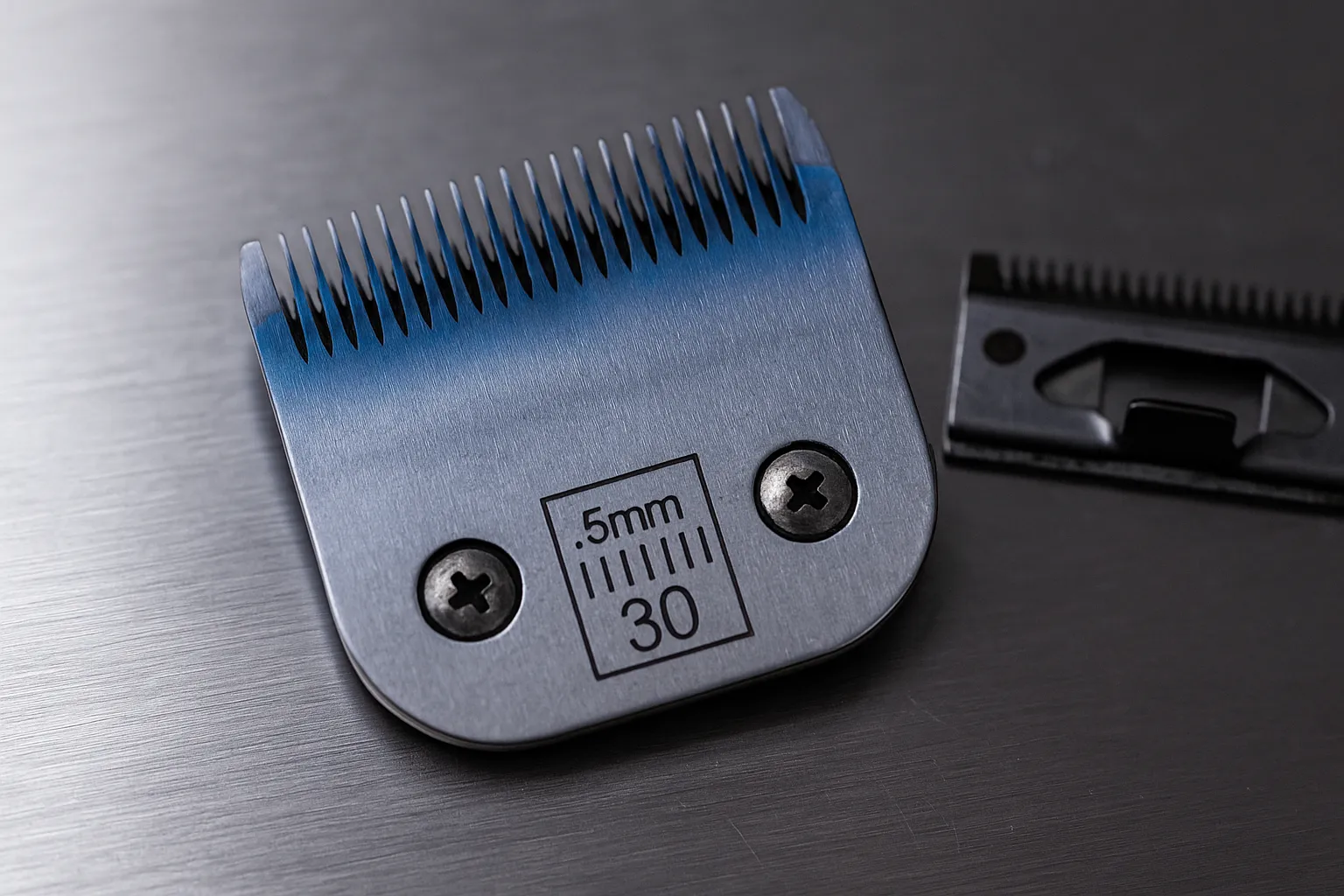 Andis UltraEdge ceramic and Wahl Competition number 10 clipper blades side by side
